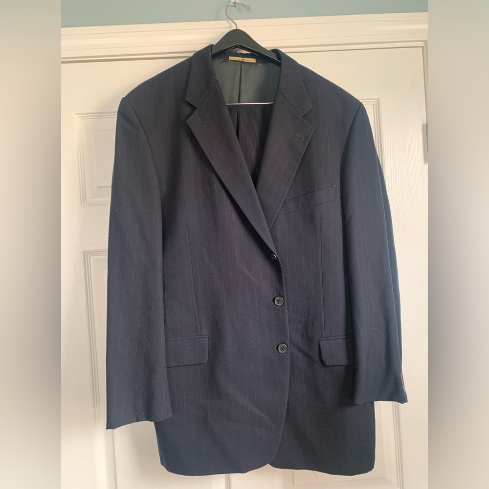 Joseph Abboud Men’s 100% Wool Navy Suit Jacket Blazer -S 46R - Pre-Owned(flawed)